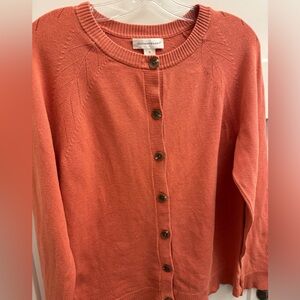 Christopher & Banks Vintage Button Up Cardigan Sweater Medium Orange